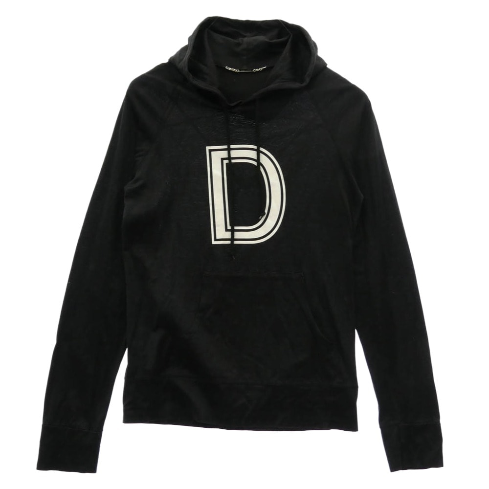 DIOR HOMME ディオールオム 04SS 4SH3058205 エディ期 Dロゴ プリント ライトウエイト コットン プルオーバー パーカー ブラック系 S【中古】