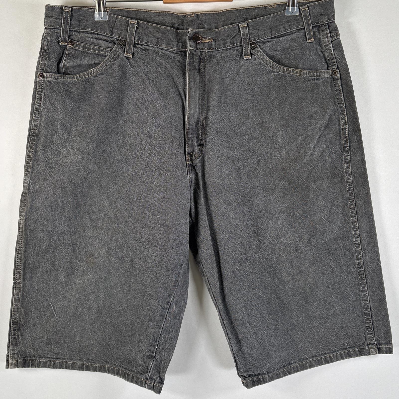 古着 ディッキーズ Dickies デニム ショートパンツ デニムショーツ サイドポケット ワンポイントロゴ 大きいサイズ w38 ブラック メンズ