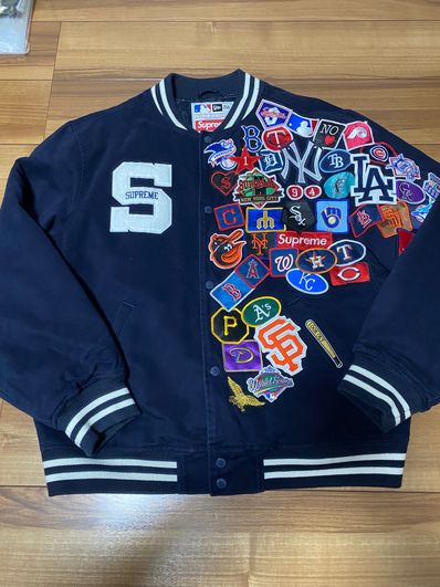 Supreme / New Era®/ MLB Varsity Jacket "Navy"