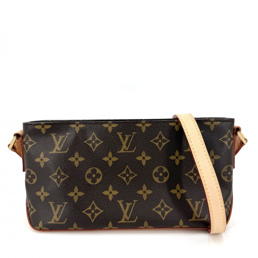 LOUIS VUITTON ルイヴィトン ショルダーバッグ トロター 肩掛け 斜め掛け M51240 モノグラムキャンバス    ブラウン 茶 ゴールド金具 レディース【中古品】