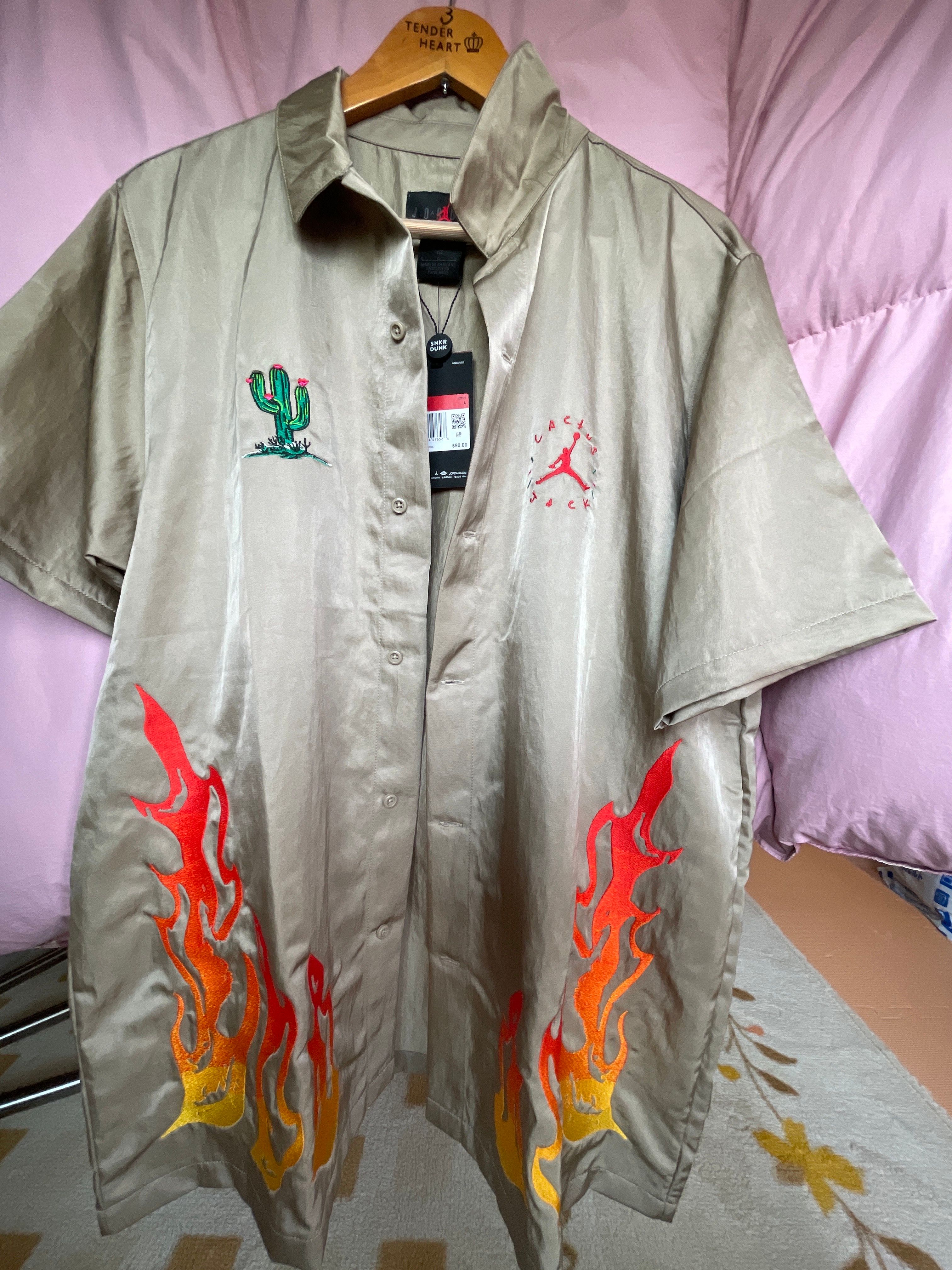 Air Jordan x Travis Cactus Jack Button Down Shirt "Khaki Desert"