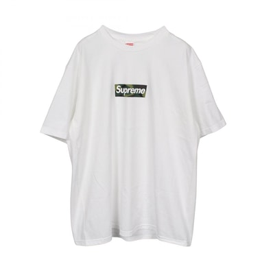 シュプリーム Supreme Box Logo Crewneck 半袖Tシャツ 衣料品 トップス コットン メンズ ホワイト系 / グリーン系 【中古】