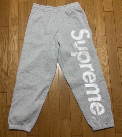 Supreme Satin Applique Sweatpant (25FW) "Heather Grey"
