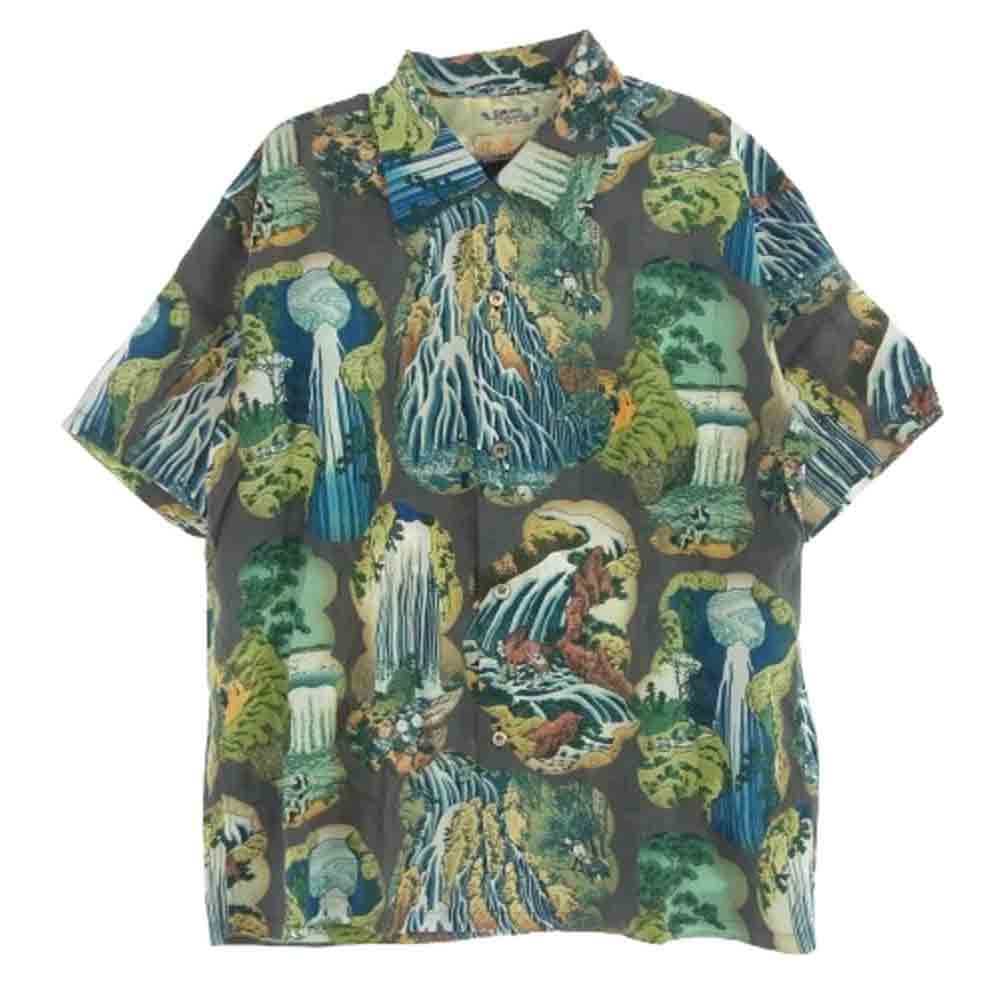 SUN SURF サンサーフ 半袖シャツ SS39326 × 葛飾北斎 SPECIAL EDITION スペシャル 諸国瀧廻り マルチカラー系 L【新古品】【未使用】【中古】