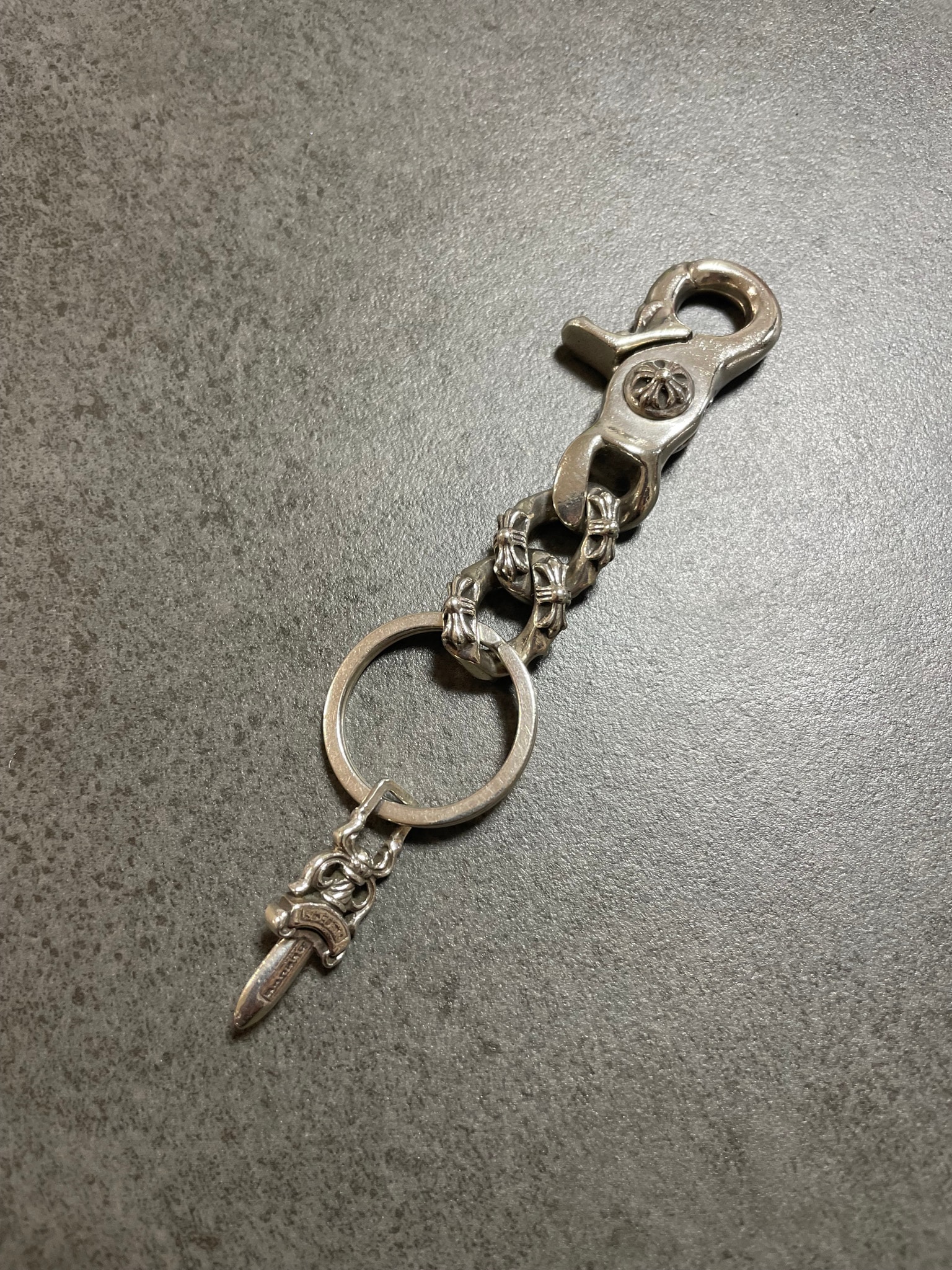 Chrome Hearts Extra Fancy Link Key Chain Short "Silver"