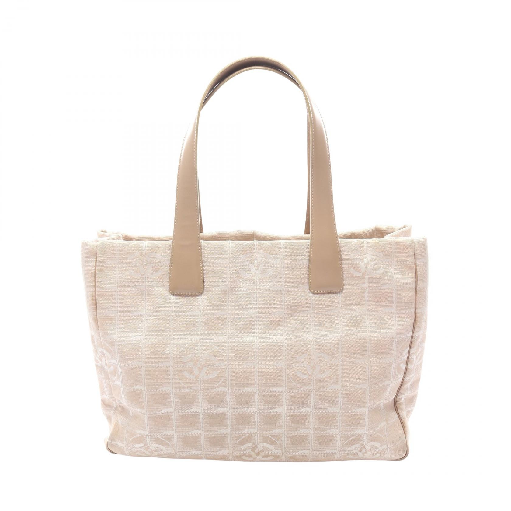 シャネル CHANEL ニュートラベルラインMM トートバッグ バッグ レザー ナイロンキャンバス レディース ベージュ系 【中古】