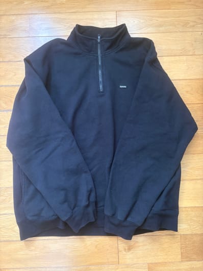 Supreme Small Box Half Zip Pullover "Black"