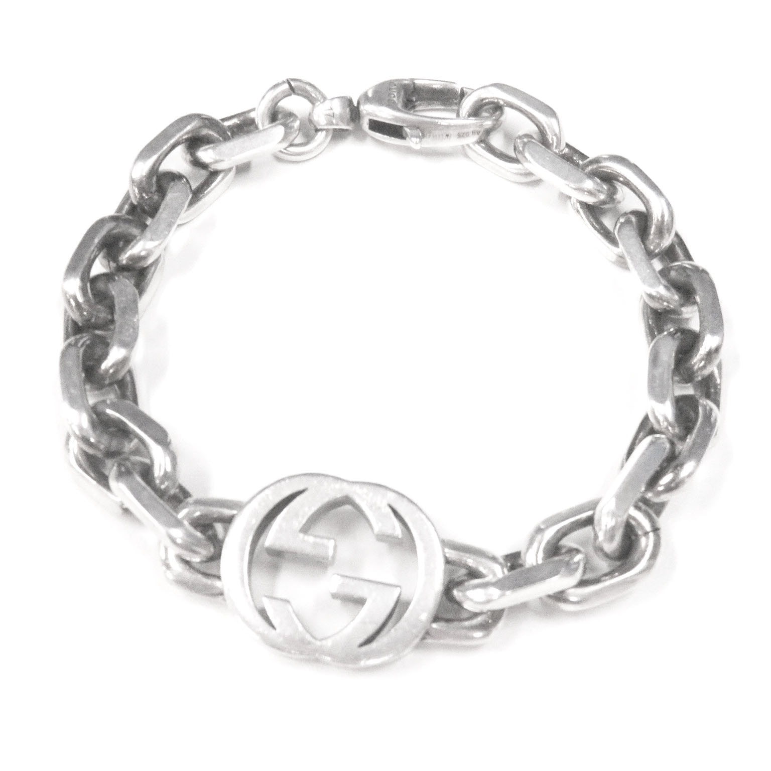 良品 グッチ ブレスレット シルバー メンズ 627068