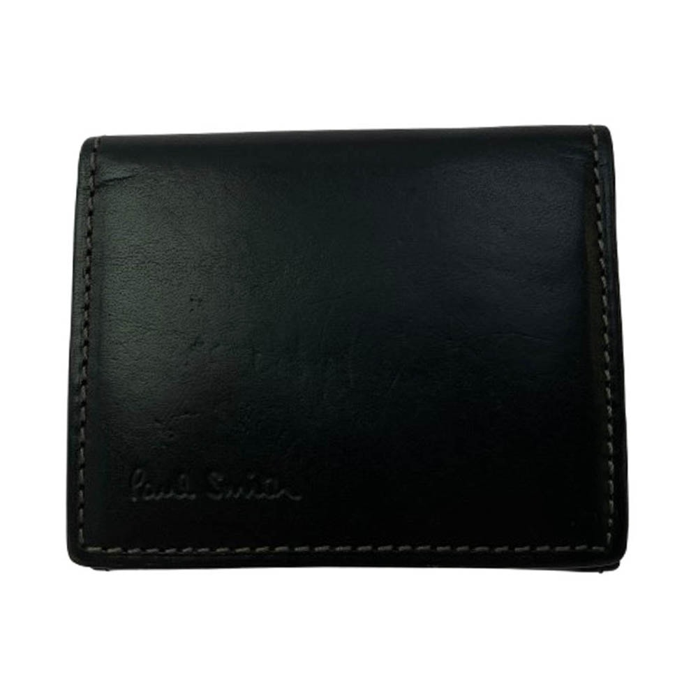 Paul Smith ポール・スミス コインケース レザー コインケース ミニウォレット 財布 ブラック系【中古】