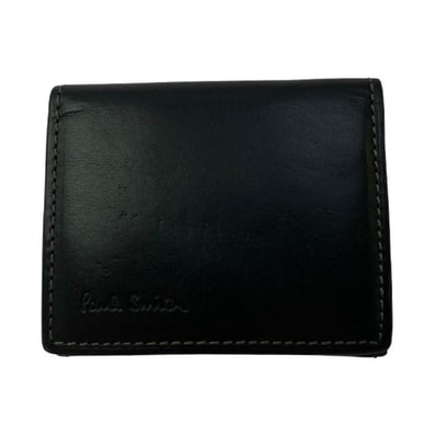 Paul Smith ポール・スミス コインケース レザー コインケース ミニウォレット 財布 ブラック系【中古】