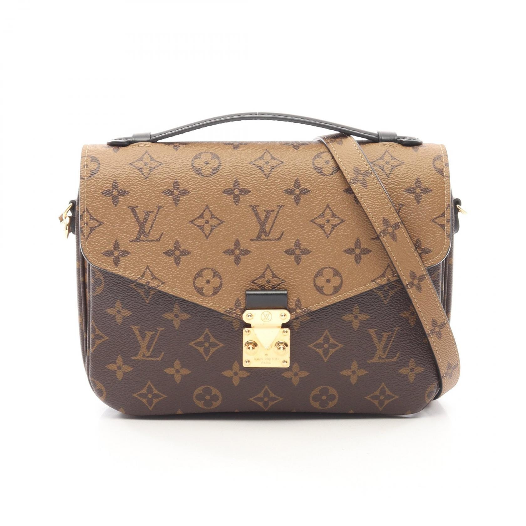ルイ・ヴィトン LOUIS VUITTON ポシェット メティス MM 2WAY ハンドバッグ バッグ PVCコーティングキャンバス レザー モノグラム・リバース レディース ブラウン系 / ブラック系 M44876 【中古】