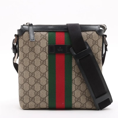 ■美品 グッチ GGキャンバス シェリー ライン471454