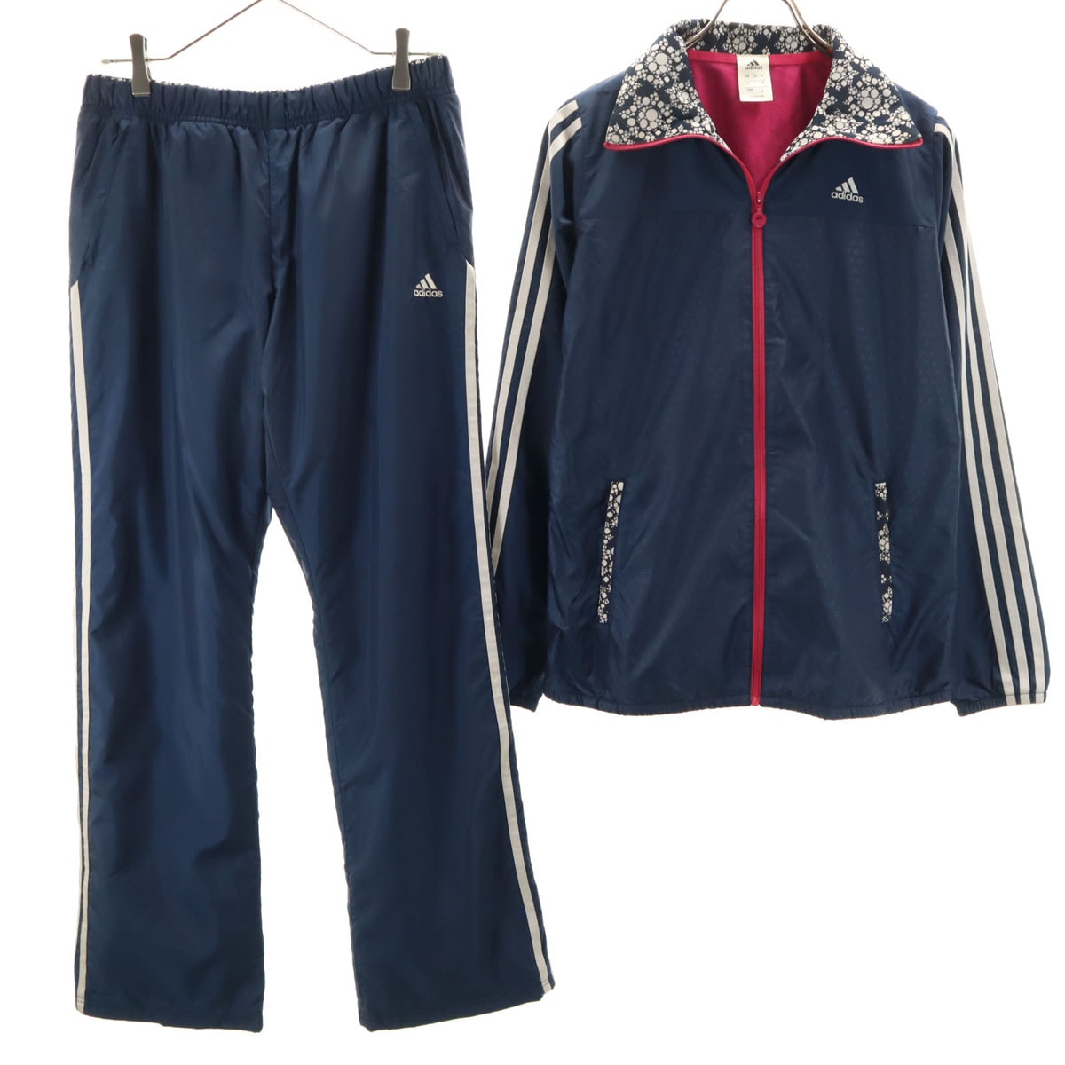 adidas アディダス トレーニング ウインドブレーカー 上下セットアップ OT/L ネイビー 裏トリコット