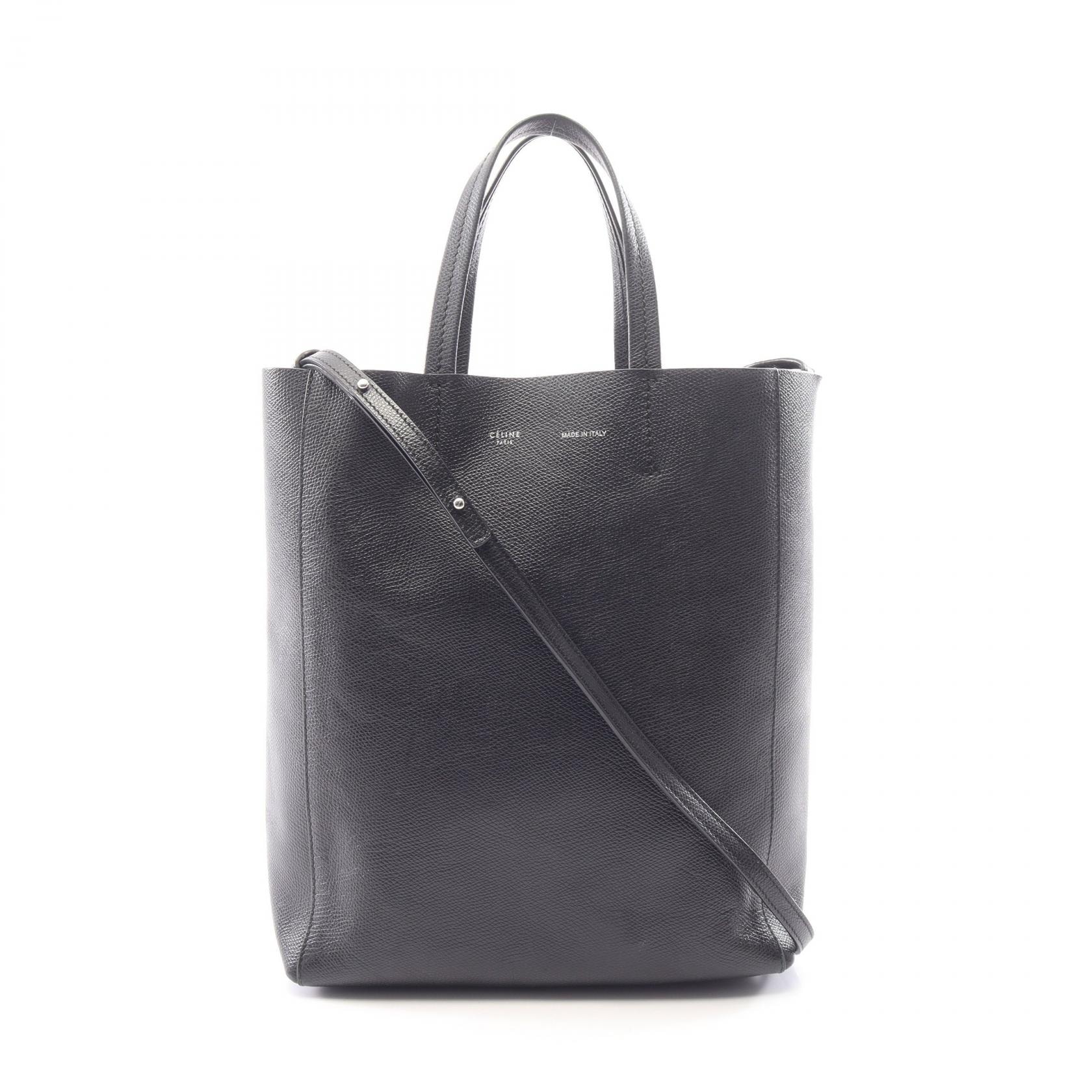 セリーヌ CELINE バーティカル スモール カバ 2WAY トートバッグ バッグ レザー レディース ブラック系 176183 【中古】