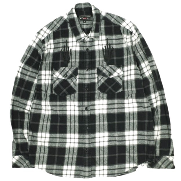 SUPREME x HYSTERIC GLAMOUR シュプリーム ヒステリックグラマー 21SS 別注 Plaid Flannel Shirt プレイドフランネルシャツ M Black 長袖 チェック トップス g23254