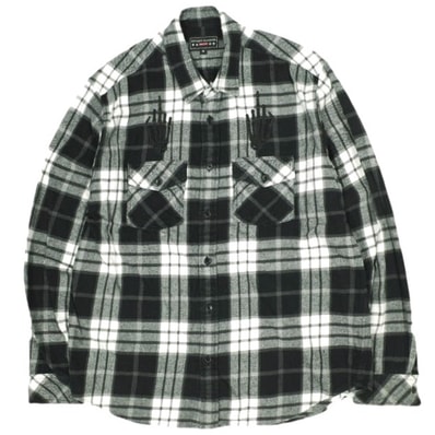 SUPREME x HYSTERIC GLAMOUR シュプリーム ヒステリックグラマー 21SS 別注 Plaid Flannel Shirt プレイドフランネルシャツ M Black 長袖 チェック トップス g23254