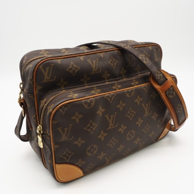 LOUIS VUITTON ルイ・ヴィトン モノグラム ナイル M45244 ショルダーバッグ ブラック コーティングキャンバス レザー レディース