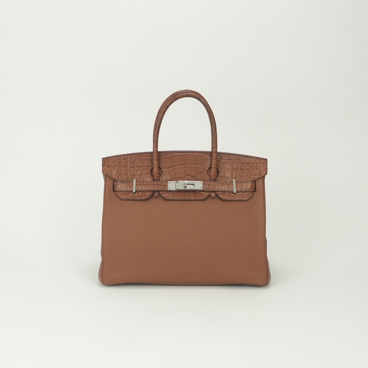 エルメス HERMES バーキン30タッチ バーキン 30 タッチ バッグ トートバッグ トゴ アリゲーターマット ゴールド Gold ブラウン Brown 茶 シルバー金具 ハンドバッグ エキゾチック クロコダイル
