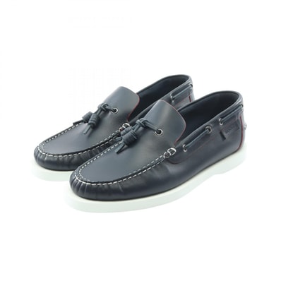 エルメス HERMES デッキシューズ カジュアルシューズ 靴 レザー メンズ ネイビー系 【中古】