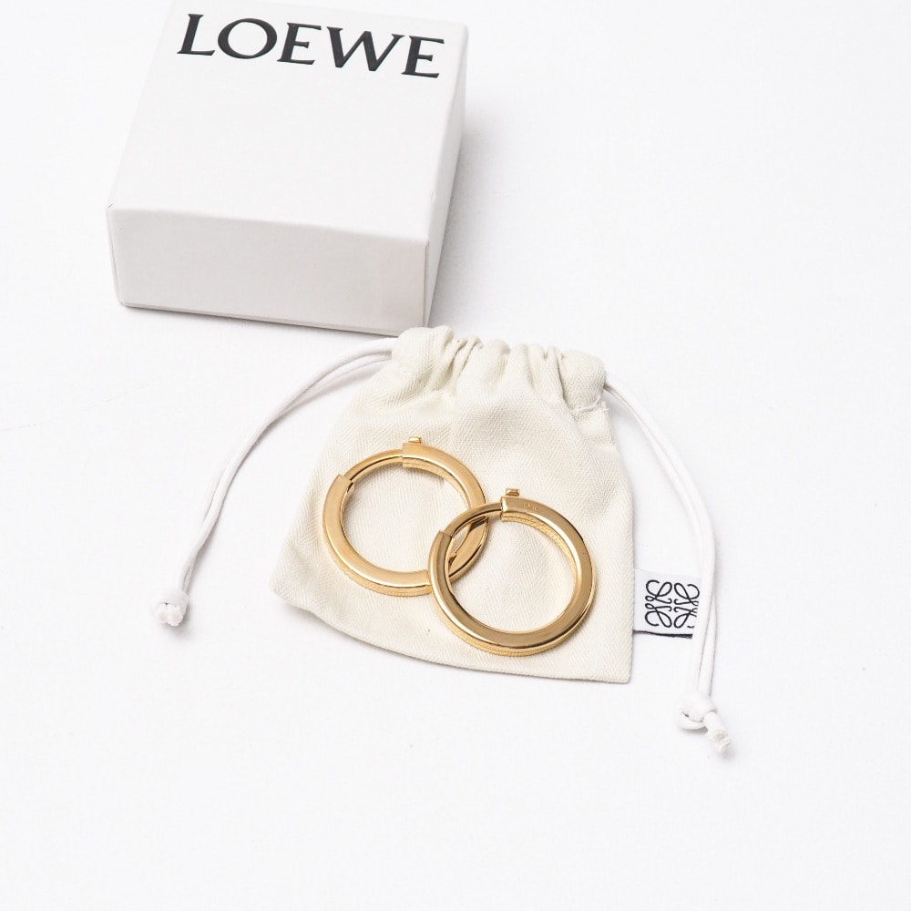 LOEWE ロエベ ストラップ メタリックリング チャーム キーリング ゴールド ブランド古着【中古】20260819/RB0318