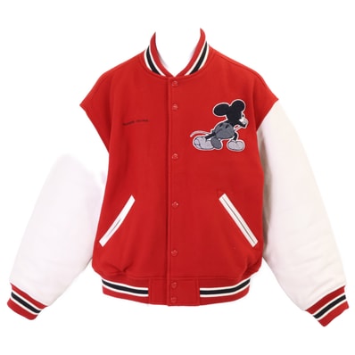 シュプリーム xNUMBER(N)INE【美品/国内正規/25FW】Mickey Mouse Varsity Jacket ミッキーマウス バーシティジャケット L