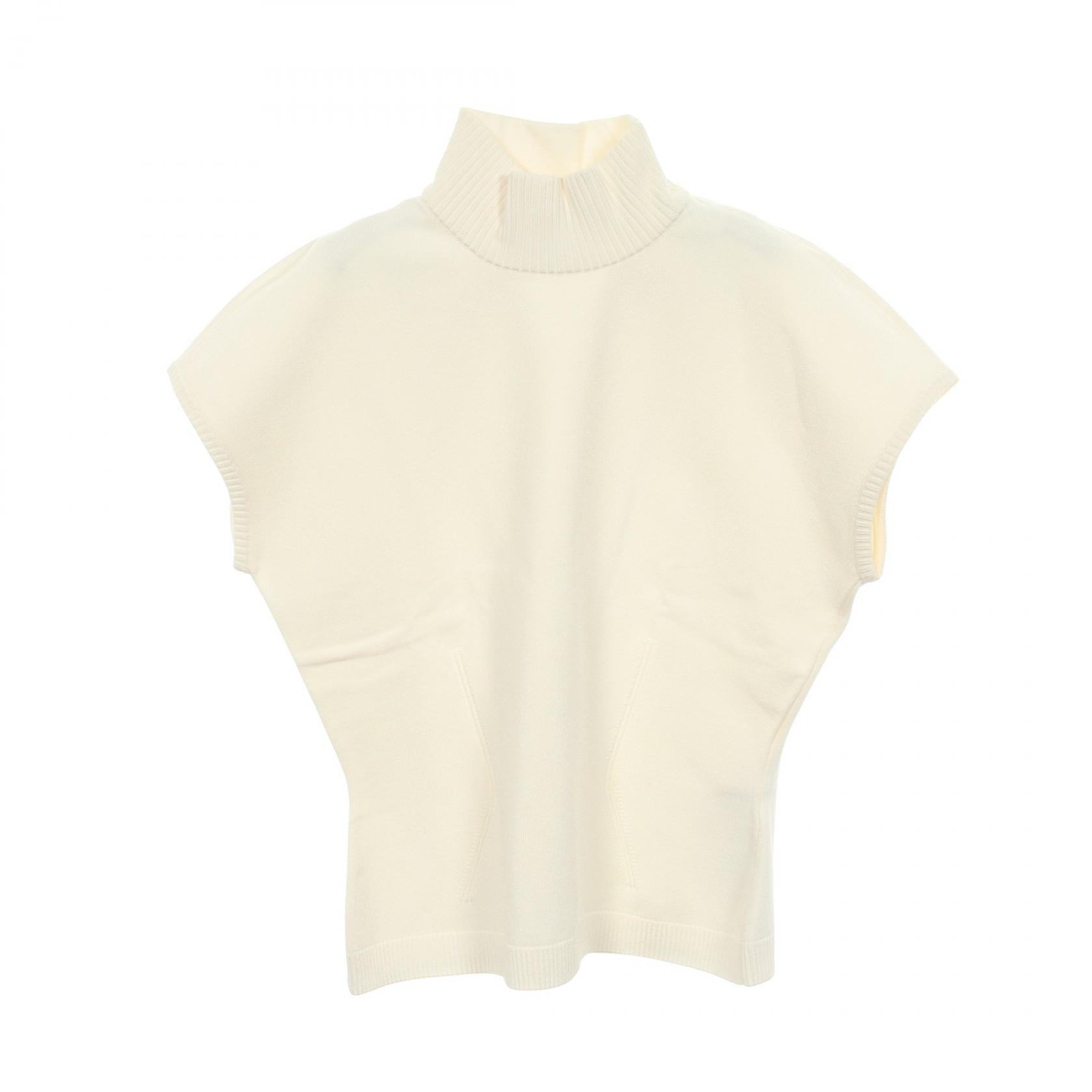グッチ GUCCI ハイネック フレンチスリーブ 半袖 ニット 衣料品 トップス レーヨン レディース ホワイト系 【中古】