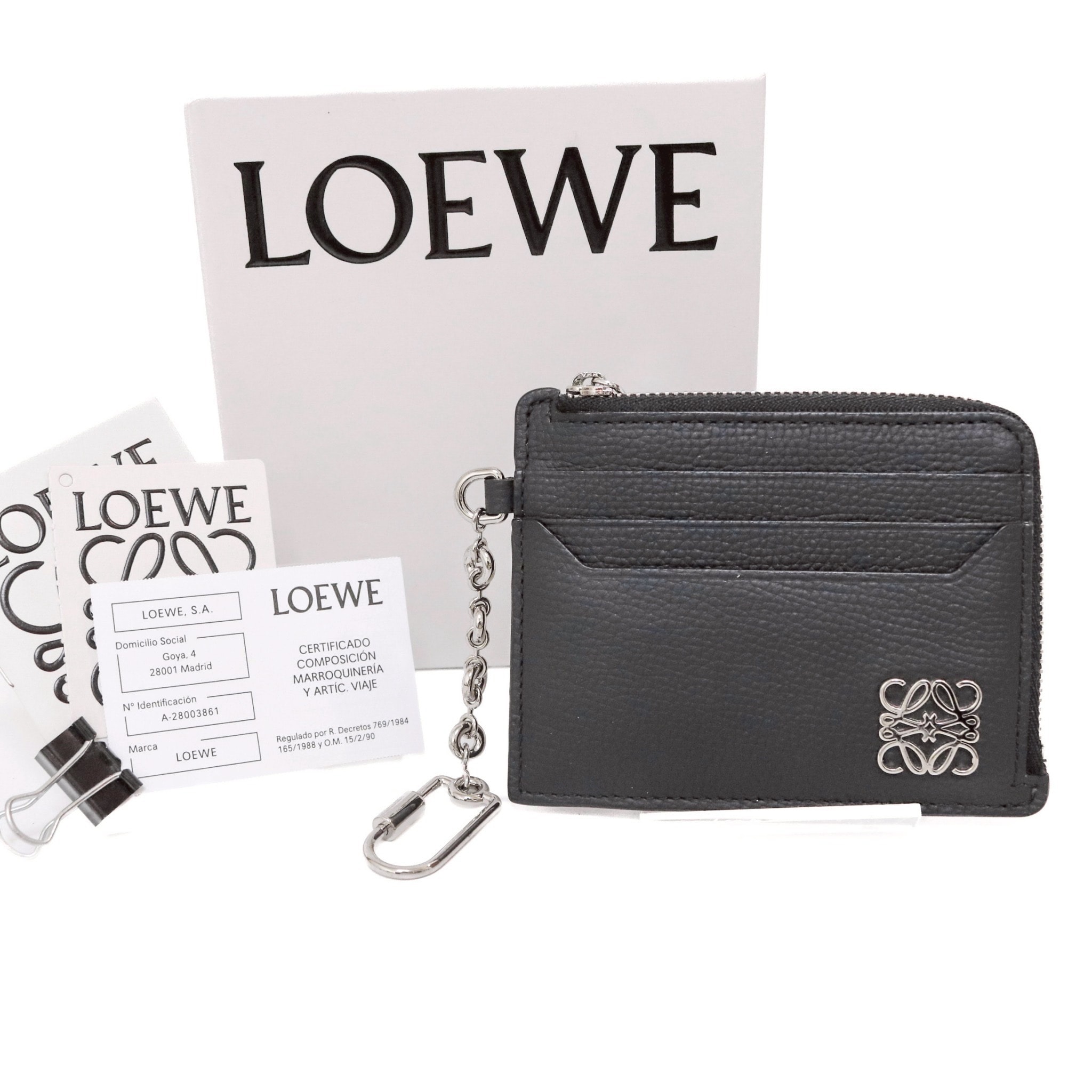 C (やや傷や汚れあり)】ロエベ LOEWE 三つ折り財布 フクロウ レザー