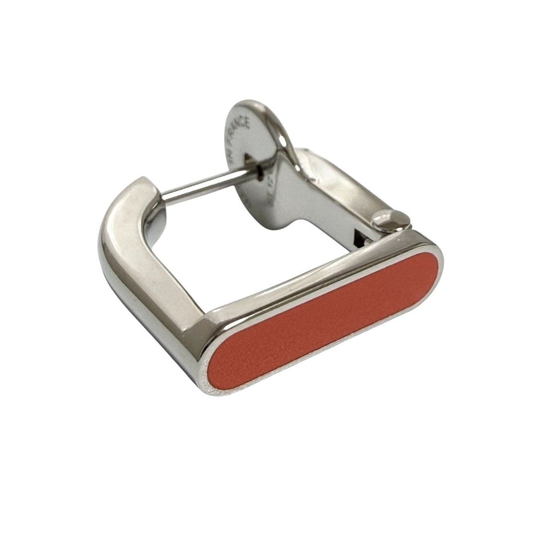 エルメス メンズ レディース エトリエ シングル ピアス 片耳用 オレンジ