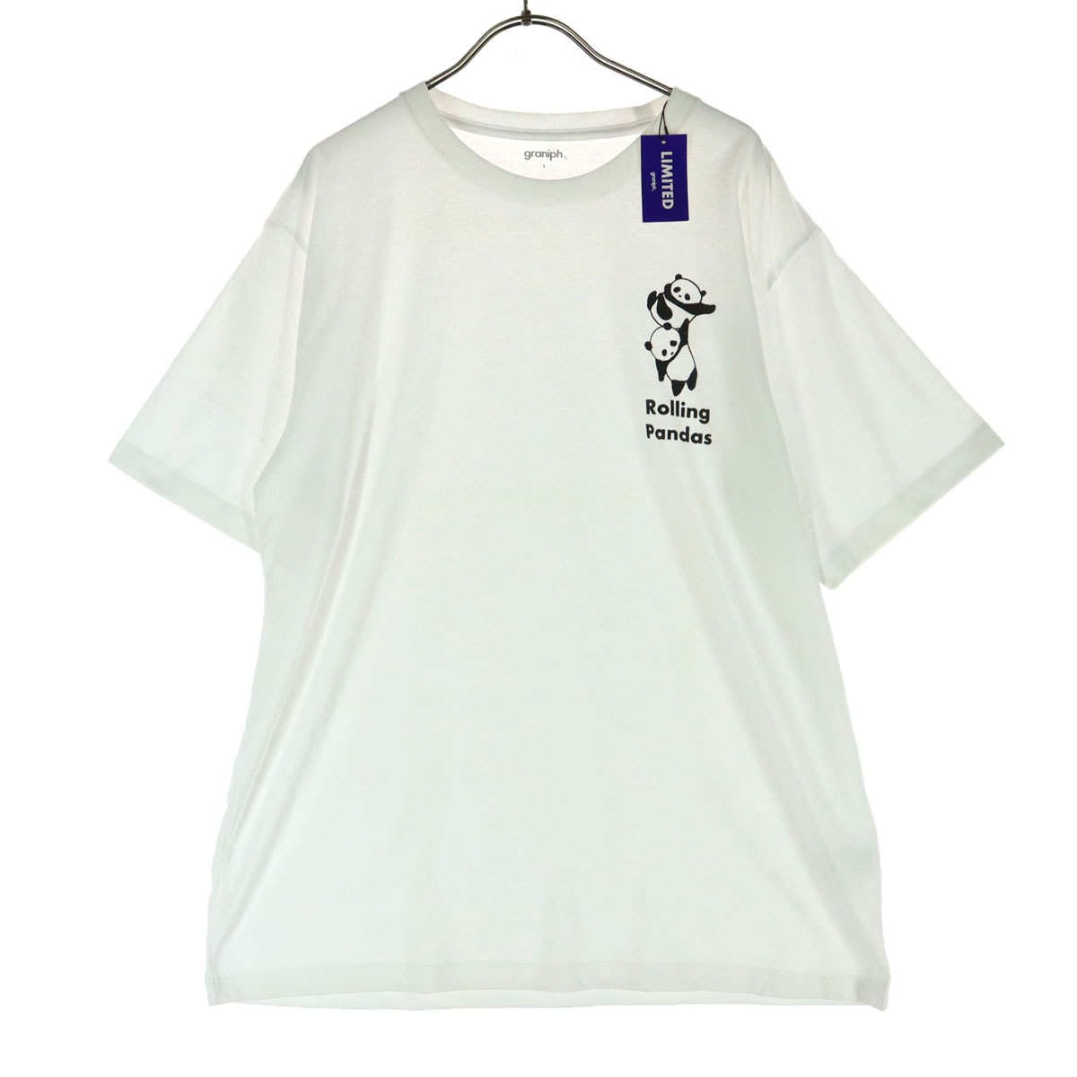 graniph グラニフ アニマル柄 半袖 Tシャツ L アイボリー パンダ