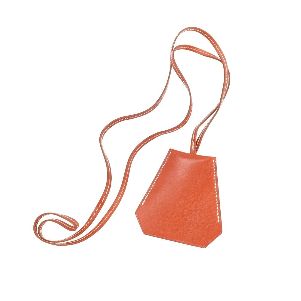 【中古】エルメス HERMES □C刻印 レザー クロシェット オレンジブラウン【ユニセックス】