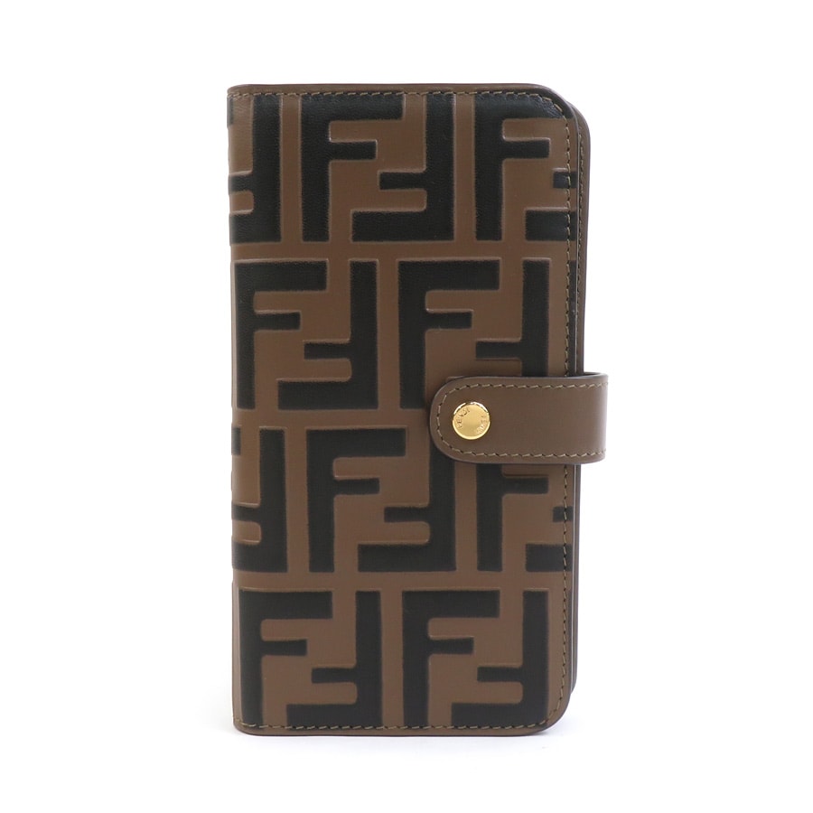 フェンディ FENDI スマートフォンケース iPhone11 Proケース ズッカ レザー ブラウン ユニセックス 7AR918-AAFM【中古】 56446k