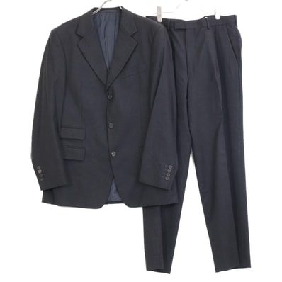 グッチ 304-1041 ブラック カシミヤ混 シングルブレストジャケット パンツ スーツ セットアップ F
