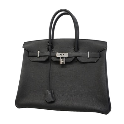 【6hd3644-g】エルメス ハンドバッグ バーキン35 トゴ ブラック シルバー金具 T刻印【中古】レディース