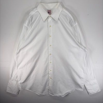 古着 ブルックスブラザーズ Brooks Brothers USA製 長袖シャツ 2XL ホワイト系 無地 メンズ