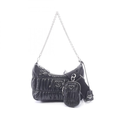 プラダ PRADA Re-Edition 2005 2WAY ショルダーバッグ バッグ レザー レディース ブラック系 1BH204 【中古】