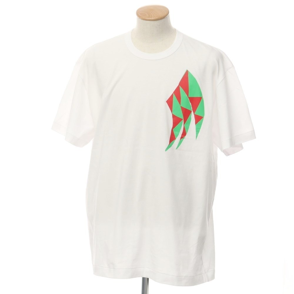 【中古】コムデギャルソンオムプリュス COMME des GARCONS HOMME PLUS 2023年春夏 プリント 半袖Ｔシャツ ホワイト【サイズS】【メンズ】