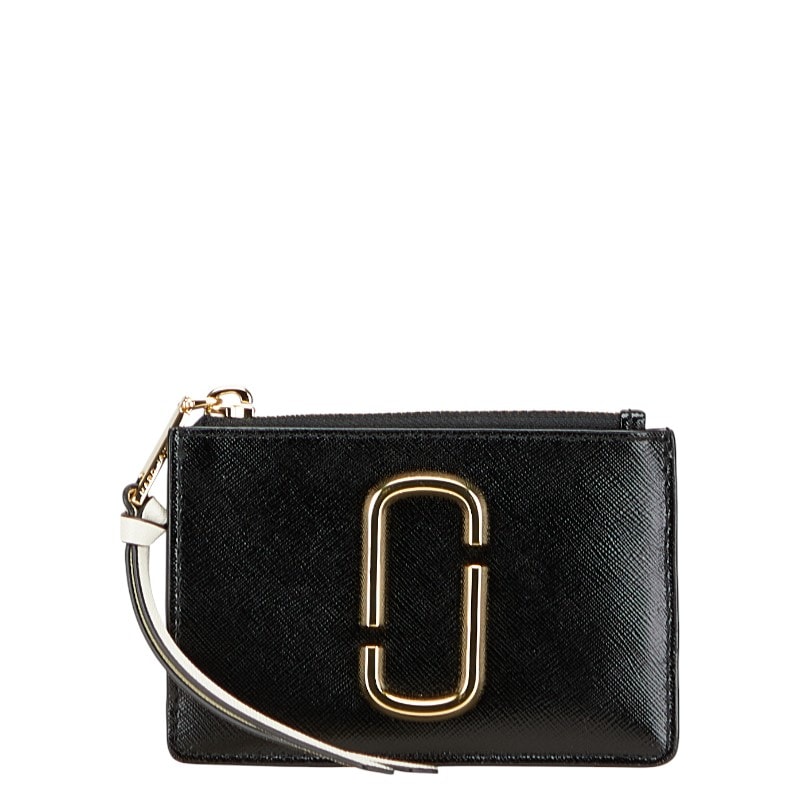 マークジェイコブス ザ スナップショット コインケース フラグメントケース ブラック グレー ホワイト レザー レディース MARC JACOBS 【中古】