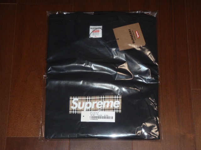 Supreme x Burberry Box Logo Tee "Black"