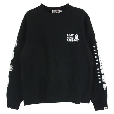A BATHING APE アベイシングエイプ スウェット 004SWI201001M PIRATE パイレーツ アームプリント スウェット ブラック系 XL【中古】