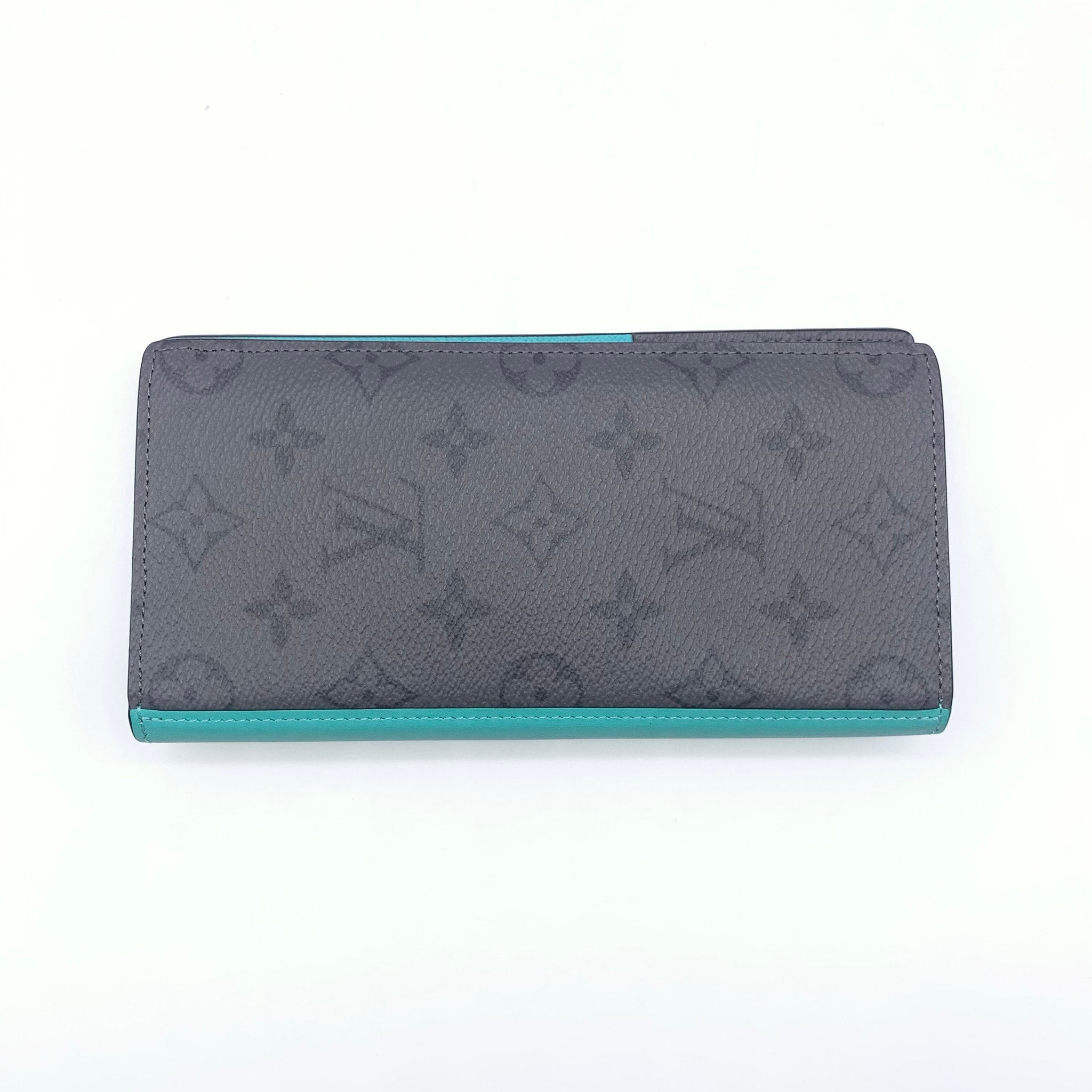 Louis Vuitton Monogram Eclipse Brazza Wallet Turquoise