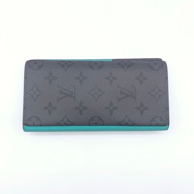 Louis Vuitton Monogram Eclipse Brazza Wallet Turquoise