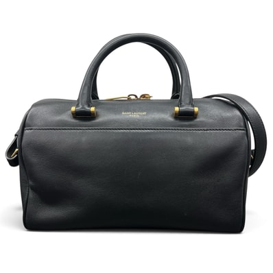 SAINT LAURENT サンローラン ベイビーダッフル 2way ハンドバッグ ショルダーバッグ 533481 レザー ブラック ゴールド金具 ミニボストン Bランク 鑑定済 中古 サンローランバッグ