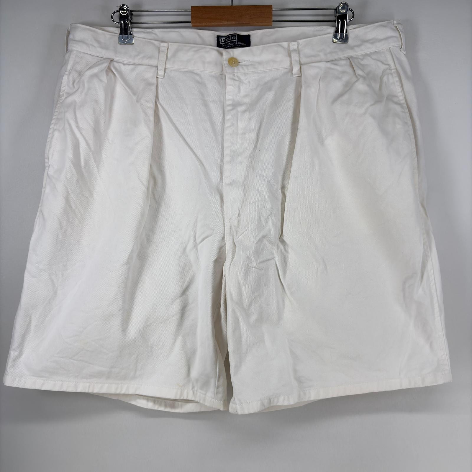 古着 90's/90年代 ポロ・ラルフローレン POLO RALPH LAUREN USA製 ショートパンツ ハーフパンツ チノパン ポロチノ w40  ホワイト メンズ