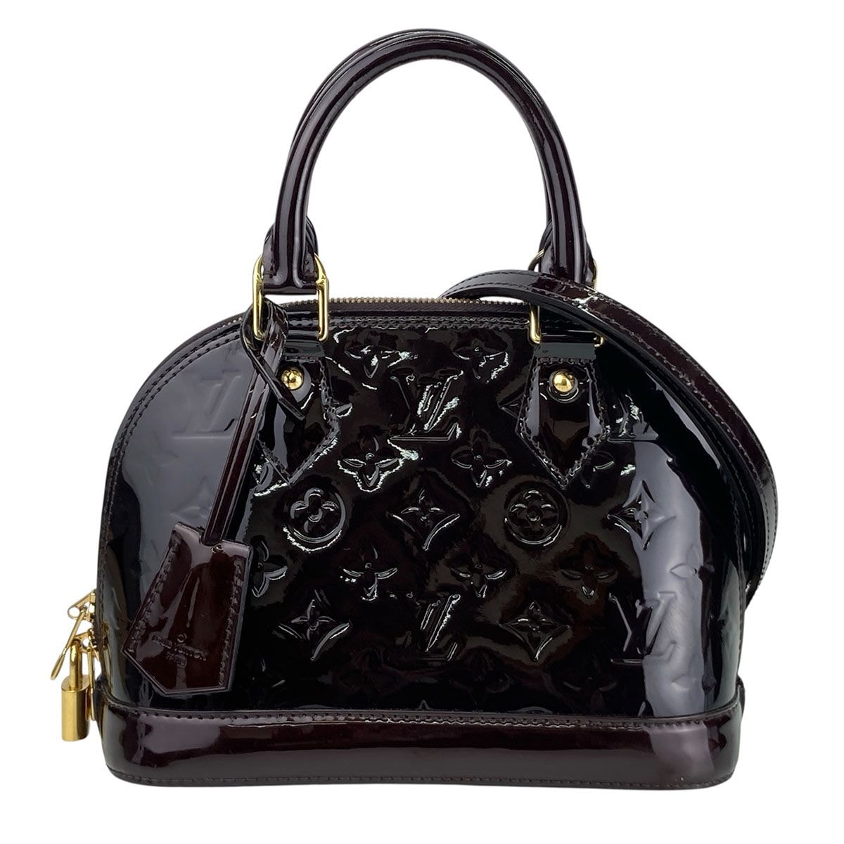 LOUIS VUITTON ルイ・ヴィトン アルマBB ハンドバッグ ショルダーバッグ M91678 ヴェルニ モノグラムヴェルニ パープル  レディース【中古】