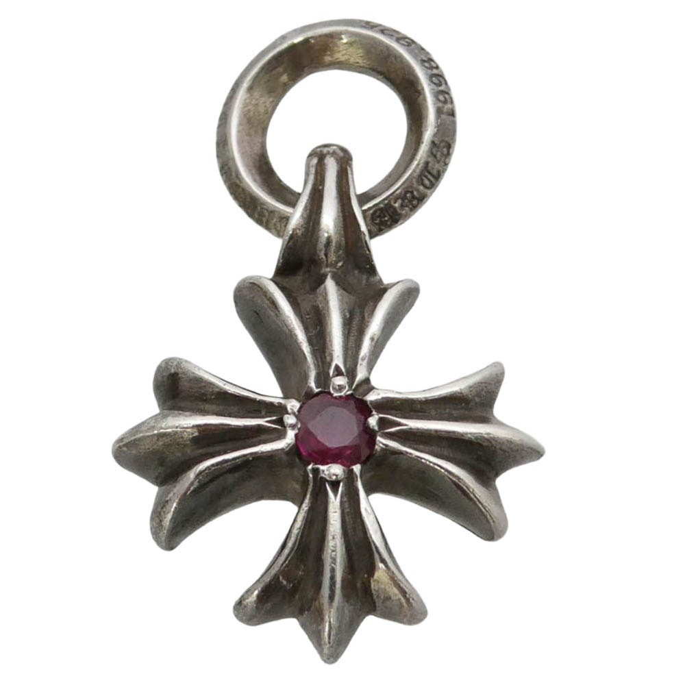 CHROME HEARTS クロムハーツ(原本無) CHARM CH PLUS CHプラスチャーム アフター 1ルビー ネックレス ペンダントトップ シルバー系 ワインレッド系【中古】