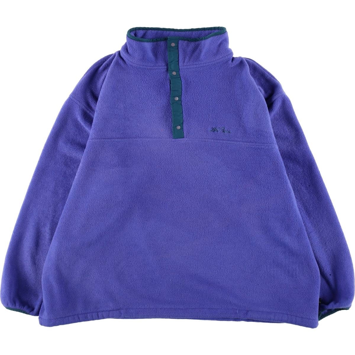 빈티지 의류 ~90년대 L.L.Bean 하프 스냅 플리스 풀오버 남성용 라지 상당 빈티지/EAA627039