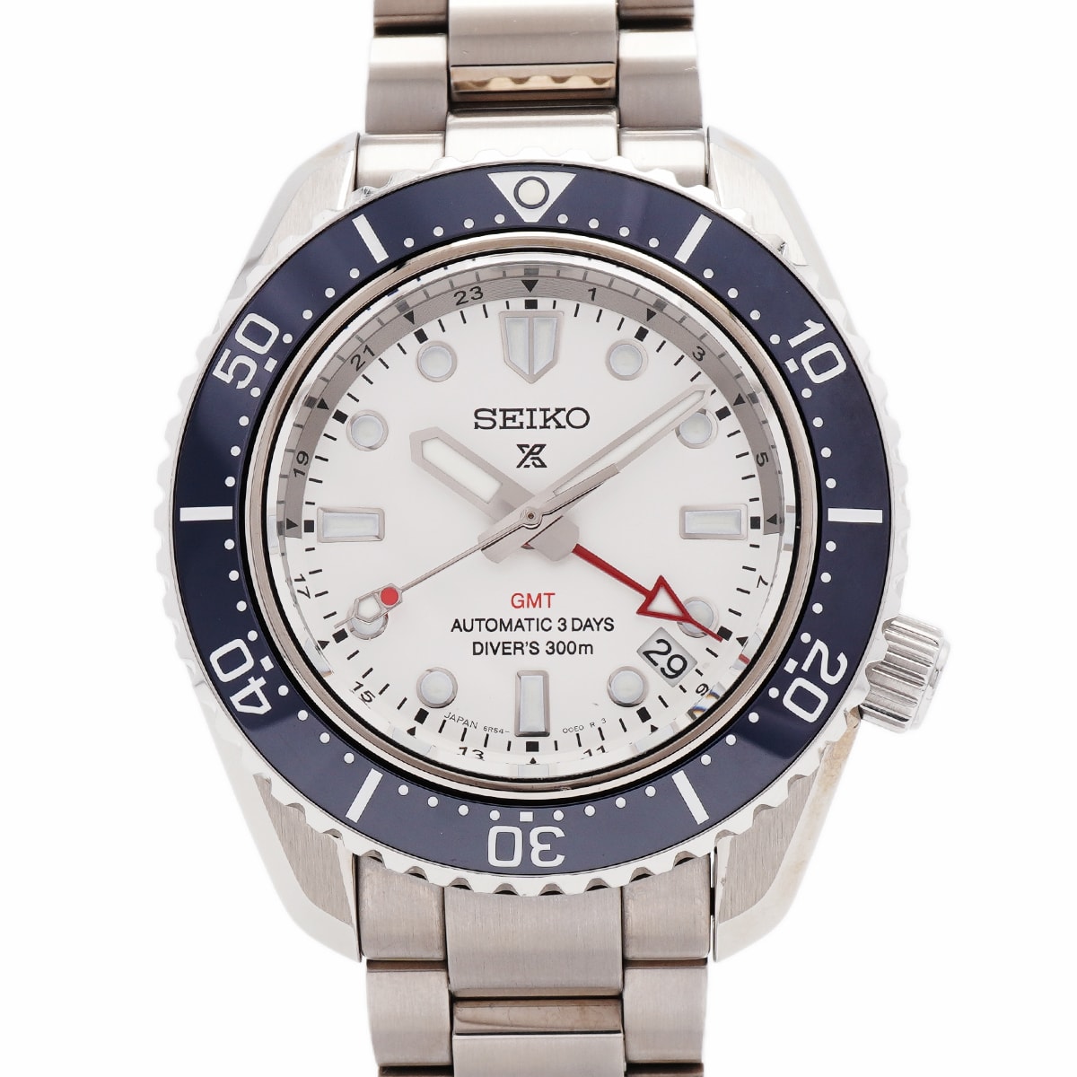 【6wka0028】セイコー プロスペックス ダイバースキューバ GMT SBEJ029/6R54-00P0 シルバー文字盤【中古】腕時計 メンズ