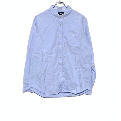 フロントロゴ刺繍 ボタンダウン オックスフォードシャツ ライトブルー