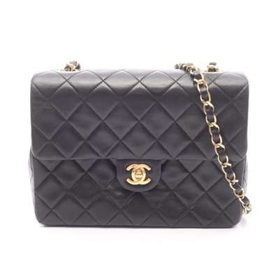 シャネル CHANEL ミニマトラッセ20 ショルダーバッグ バッグ ラムスキン(羊革) レディース ブラック系 【中古】