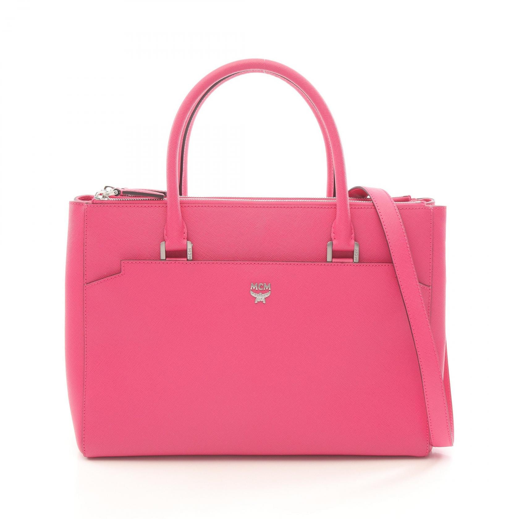 エム・シー・エム MCM トートバッグ バッグ レザー レディース ピンク系 【中古】